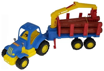 Трактор Крепыш с полуприцепом-лесовозом 44815